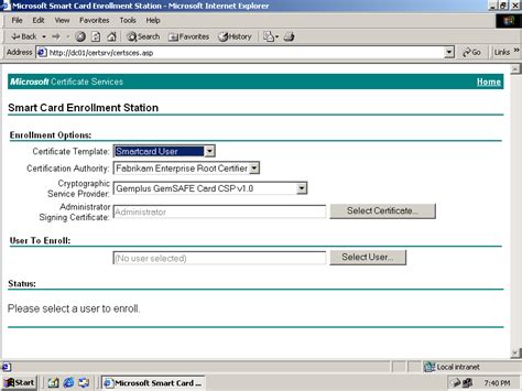 smart card enrollment station|Issuing a Smart Card Using Microsoft Certificate Authority .